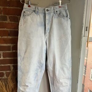 Vintage Lee Mom Jeans - Acid Wash Light Blue - Size 29 - 100% Rigid Cotton